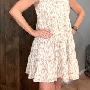 Pinch Beige, Lavender and Brown Patterned Dress